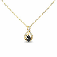 Black & White Diamond Infinity Twist Necklace - Maddison