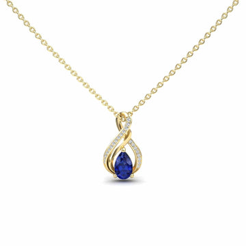 Blue Sapphire & Diamond Infinity Twist Necklace - Maddison