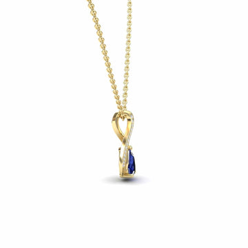Blue Sapphire & Diamond Infinity Twist Necklace - Maddison