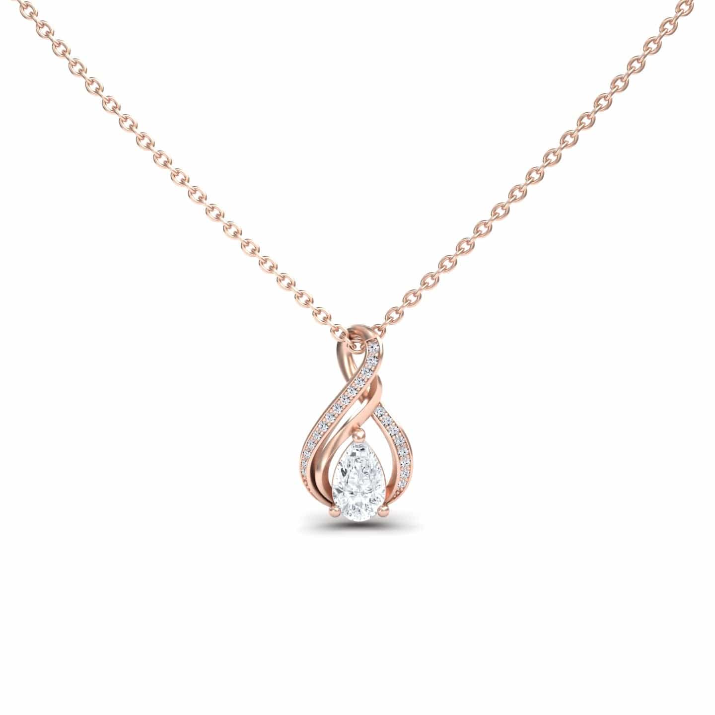 White Diamond Infinity Twist Necklace - Maddison