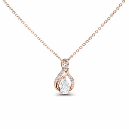 White Diamond Infinity Twist Necklace - Maddison