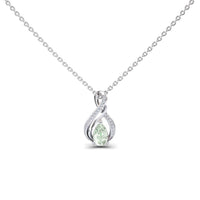 Green Amethyst & Diamond Infinity Twist Necklace - Maddison