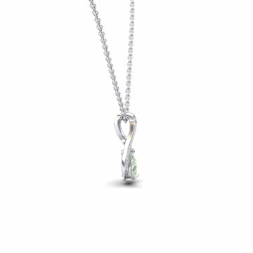 Green Amethyst & Diamond Infinity Twist Necklace - Maddison