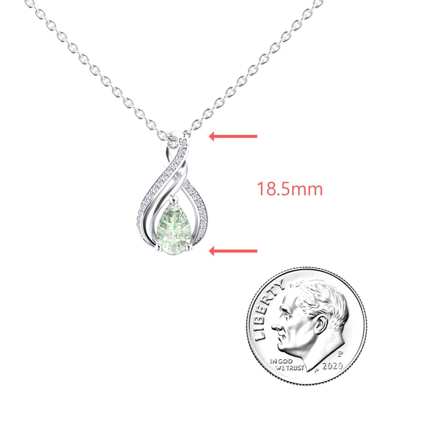 Green Amethyst & Diamond Infinity Twist Necklace - Maddison