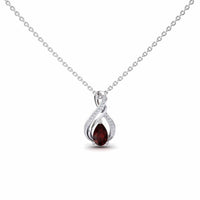 Garnet & Diamond Infinity Twist Necklace - Maddison