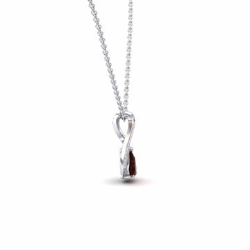 Garnet & Diamond Infinity Twist Necklace - Maddison