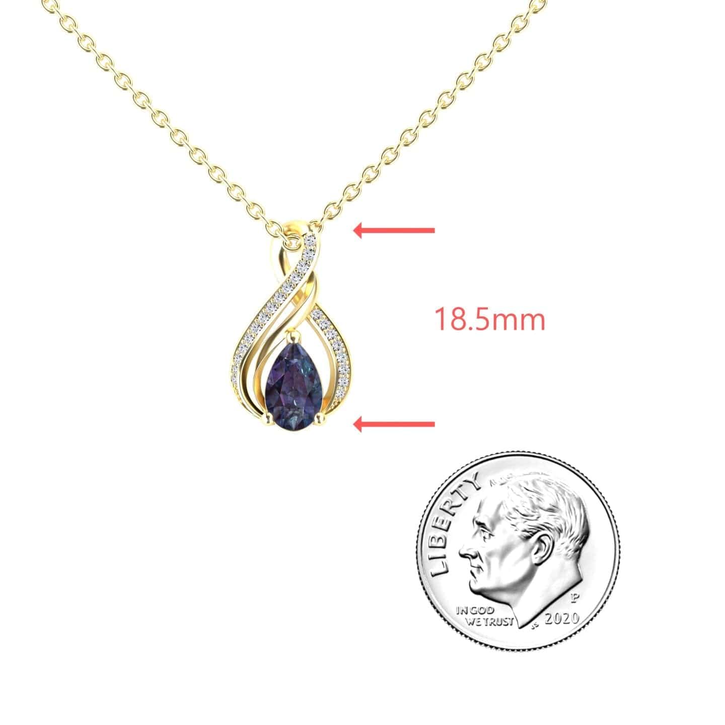 Lab Grown Alexandrite & Diamond Infinity Twist Necklace - Maddison