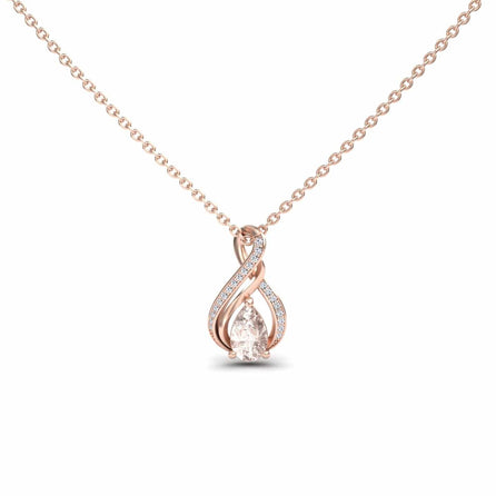 Morganite & Diamond Infinity Twist Necklace - Maddison