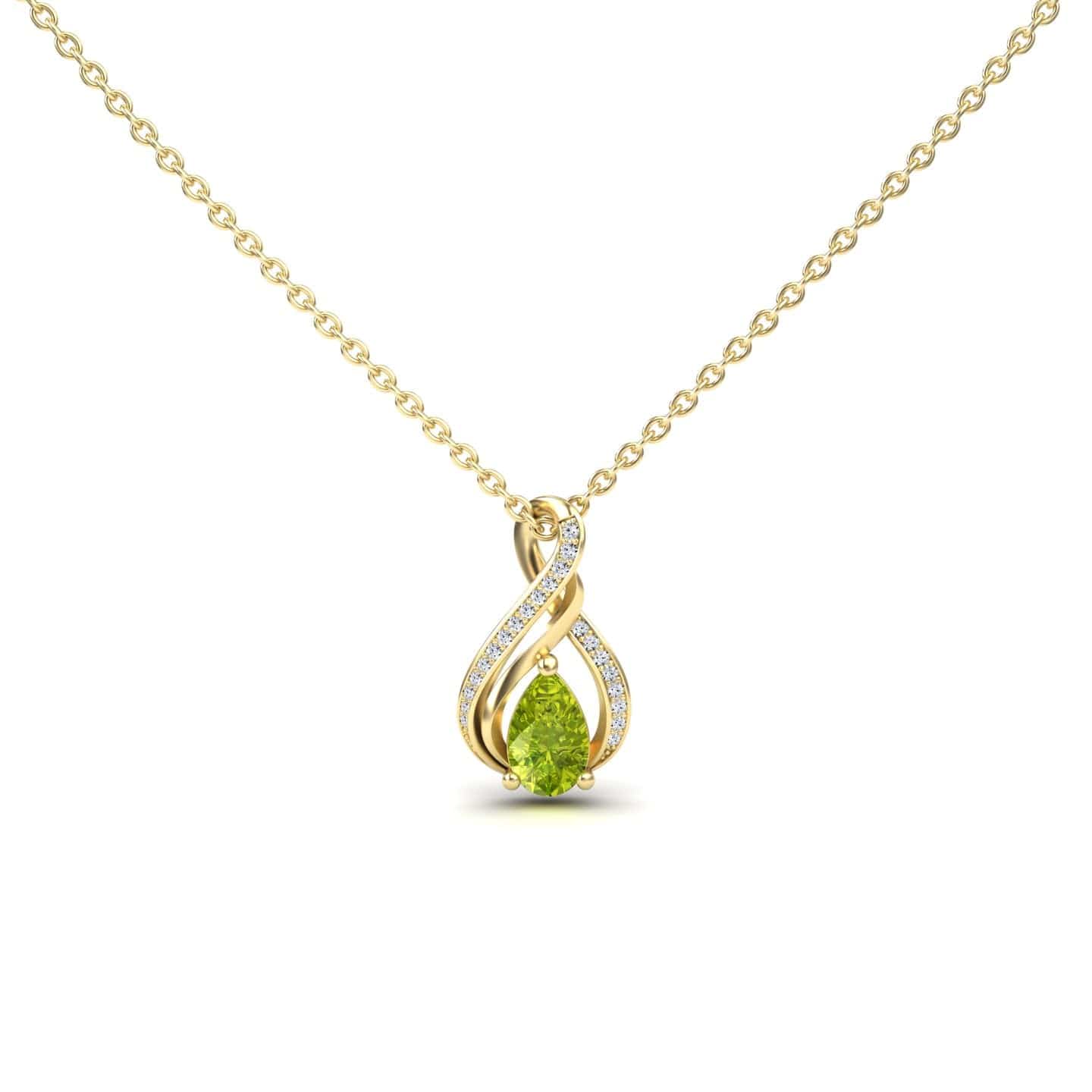 Peridot & Diamond Infinity Twist Necklace - Maddison