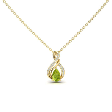 Peridot & Diamond Infinity Twist Necklace - Maddison