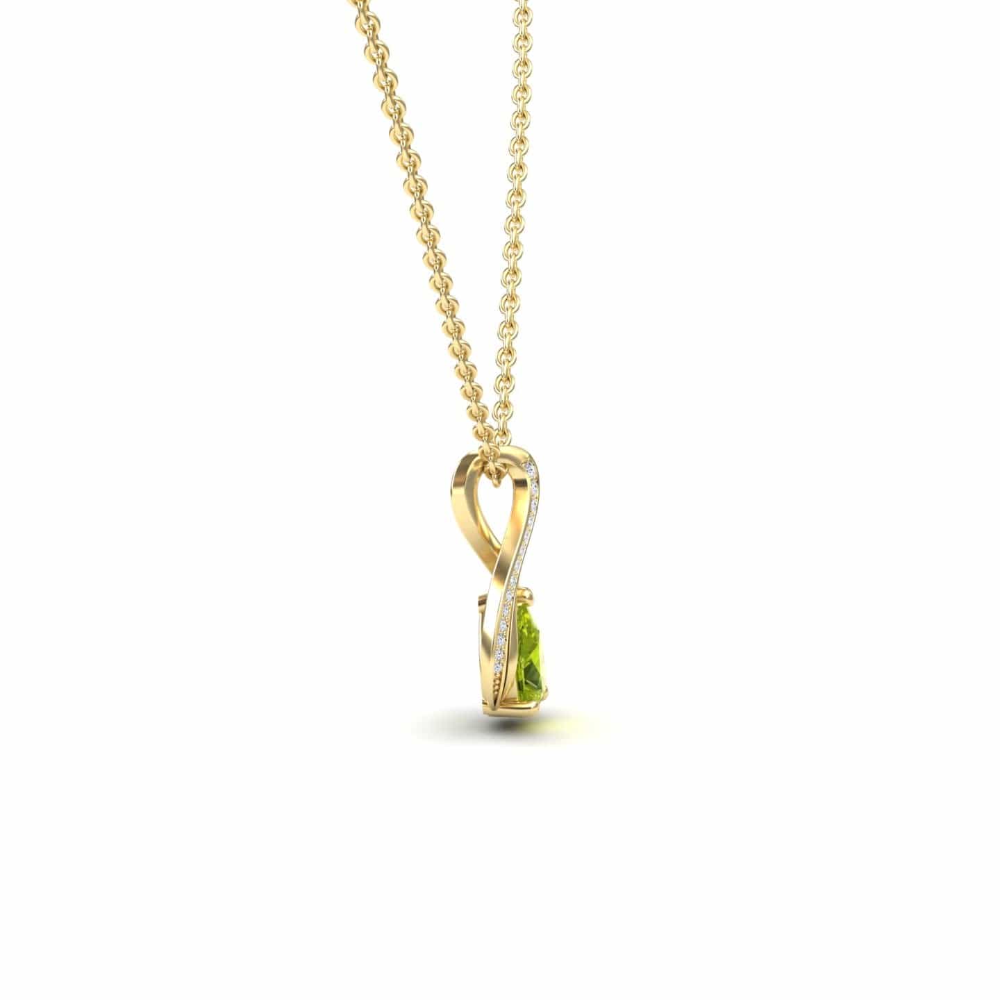 Peridot & Diamond Infinity Twist Necklace - Maddison