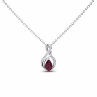 Rhodolite Garnet & Diamond Infinity Twist Necklace - Maddison