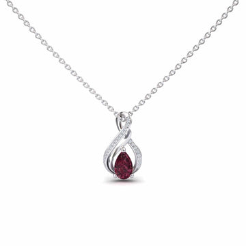 Rhodolite Garnet & Diamond Infinity Twist Necklace - Maddison
