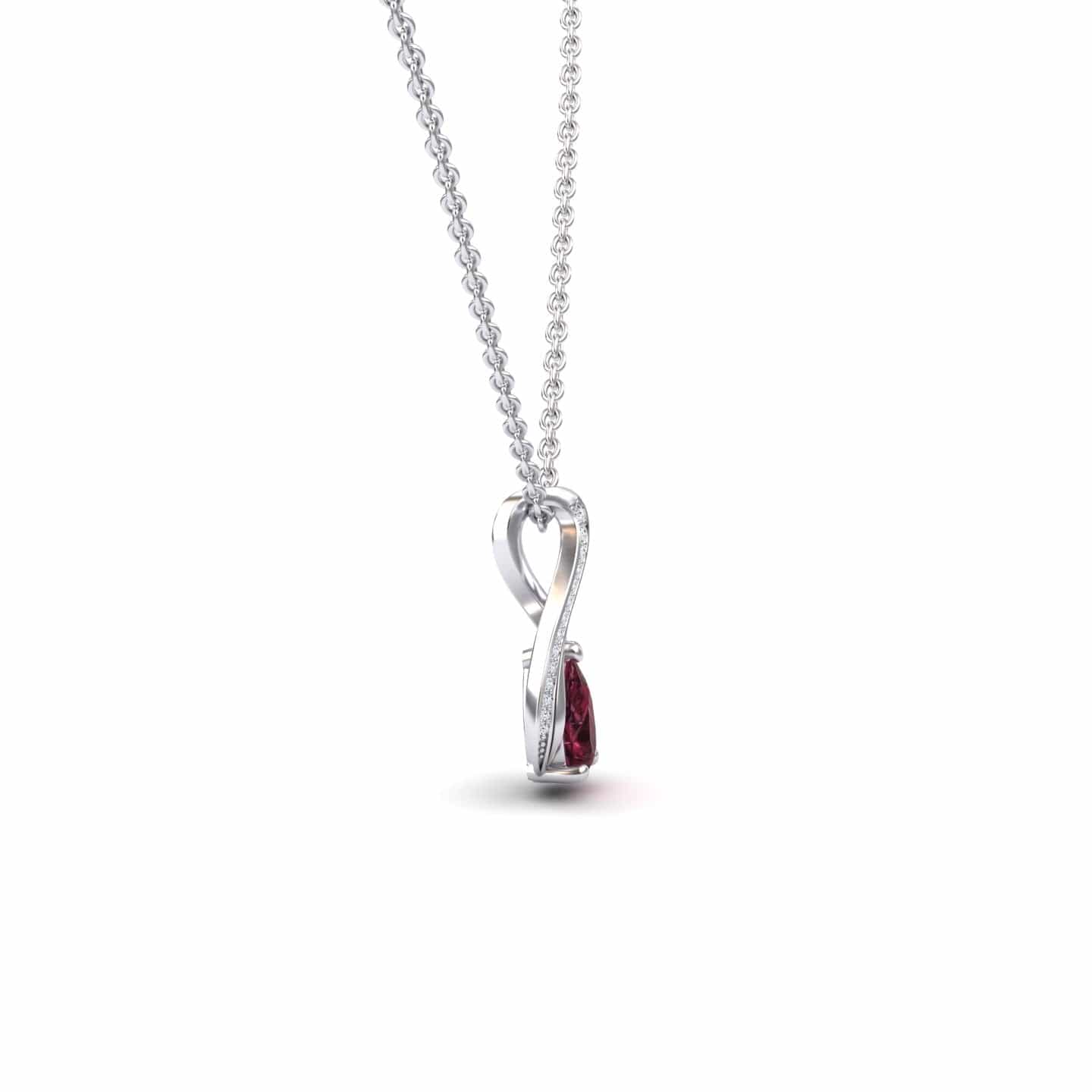 Rhodolite Garnet & Diamond Infinity Twist Necklace - Maddison