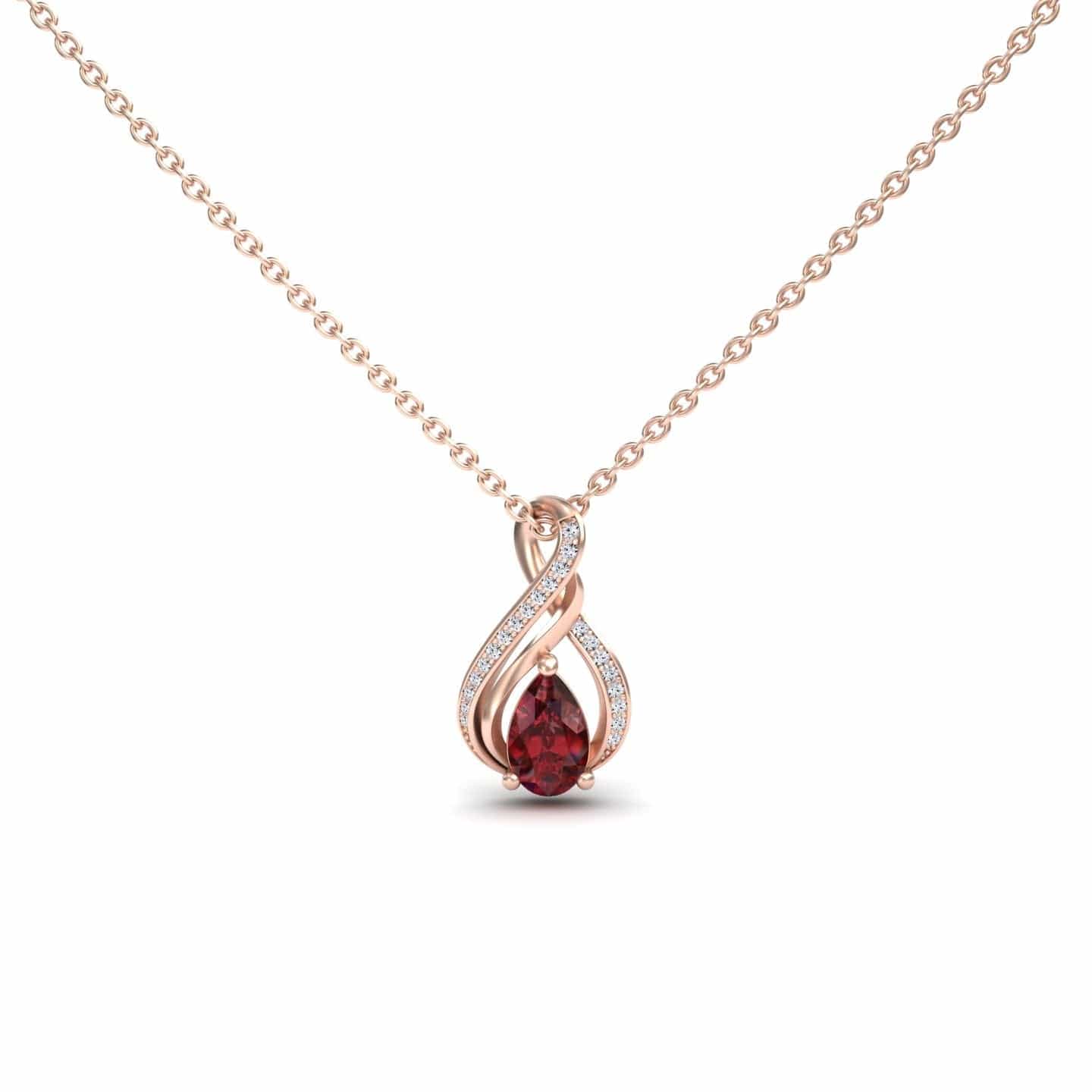 Ruby & Diamond Infinity Twist Necklace - Maddison
