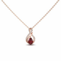 Ruby & Diamond Infinity Twist Necklace - Maddison