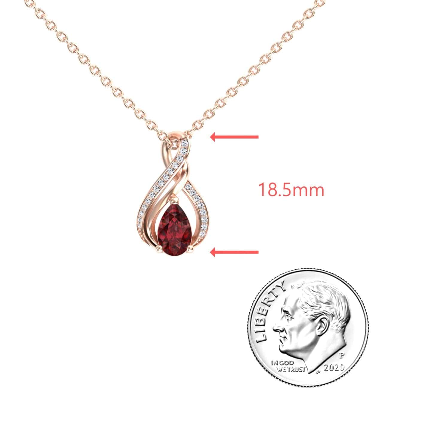 Ruby & Diamond Infinity Twist Necklace - Maddison