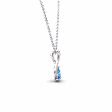 Swiss Blue Topaz & Diamond Infinity Twist Necklace - Maddison