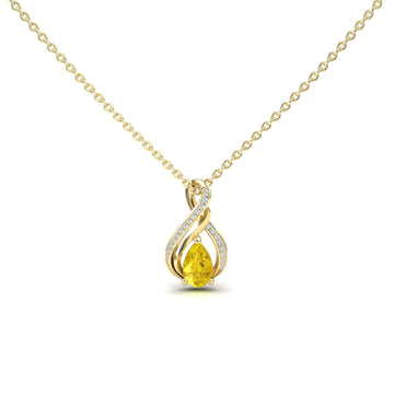 Yellow Sapphire & Diamond Infinity Twist Necklace - Maddison
