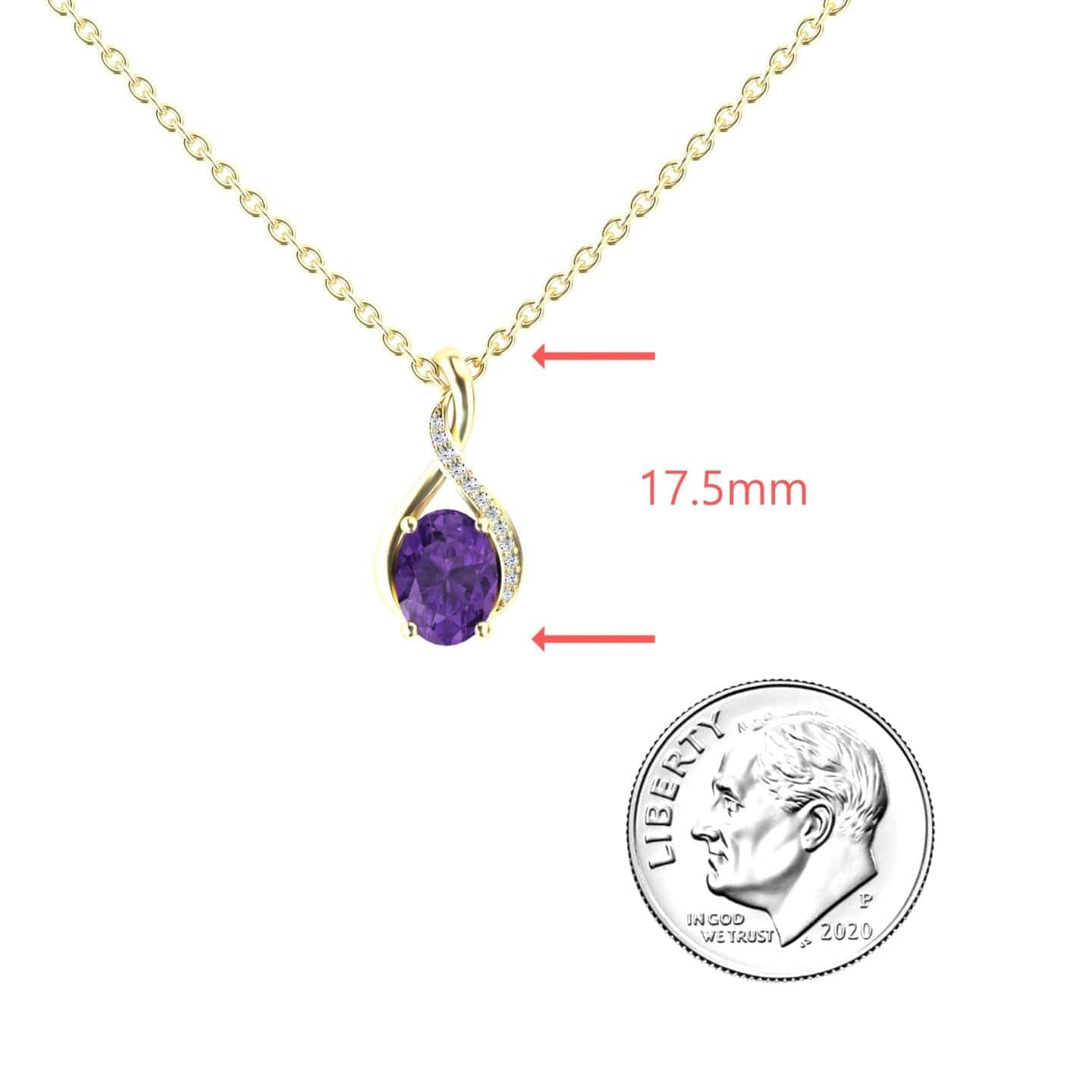Amethyst & Diamond Swirl Necklace - Natalia