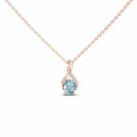 Aquamarine & Diamond Swirl Necklace - Natalia
