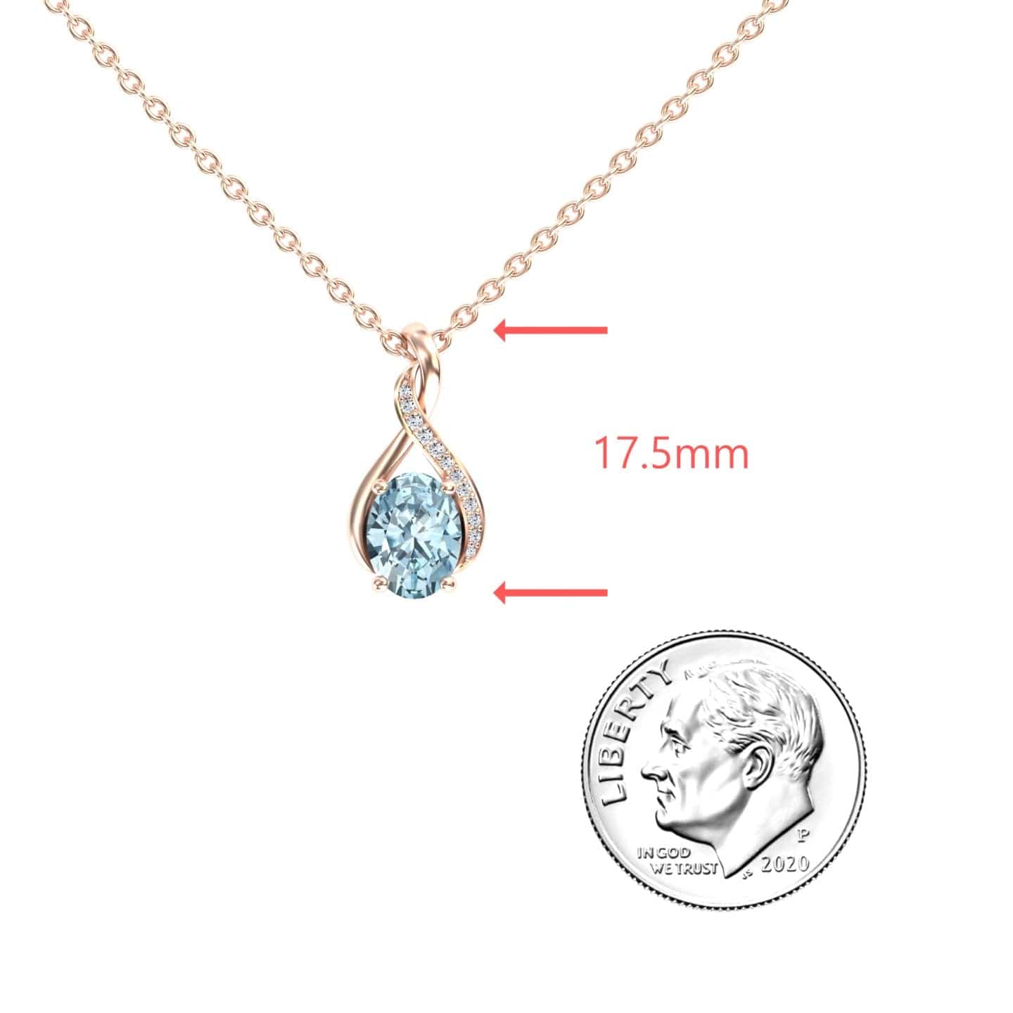 Aquamarine & Diamond Swirl Necklace - Natalia