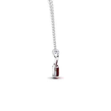 Garnet & Diamond Swirl Necklace - Natalia