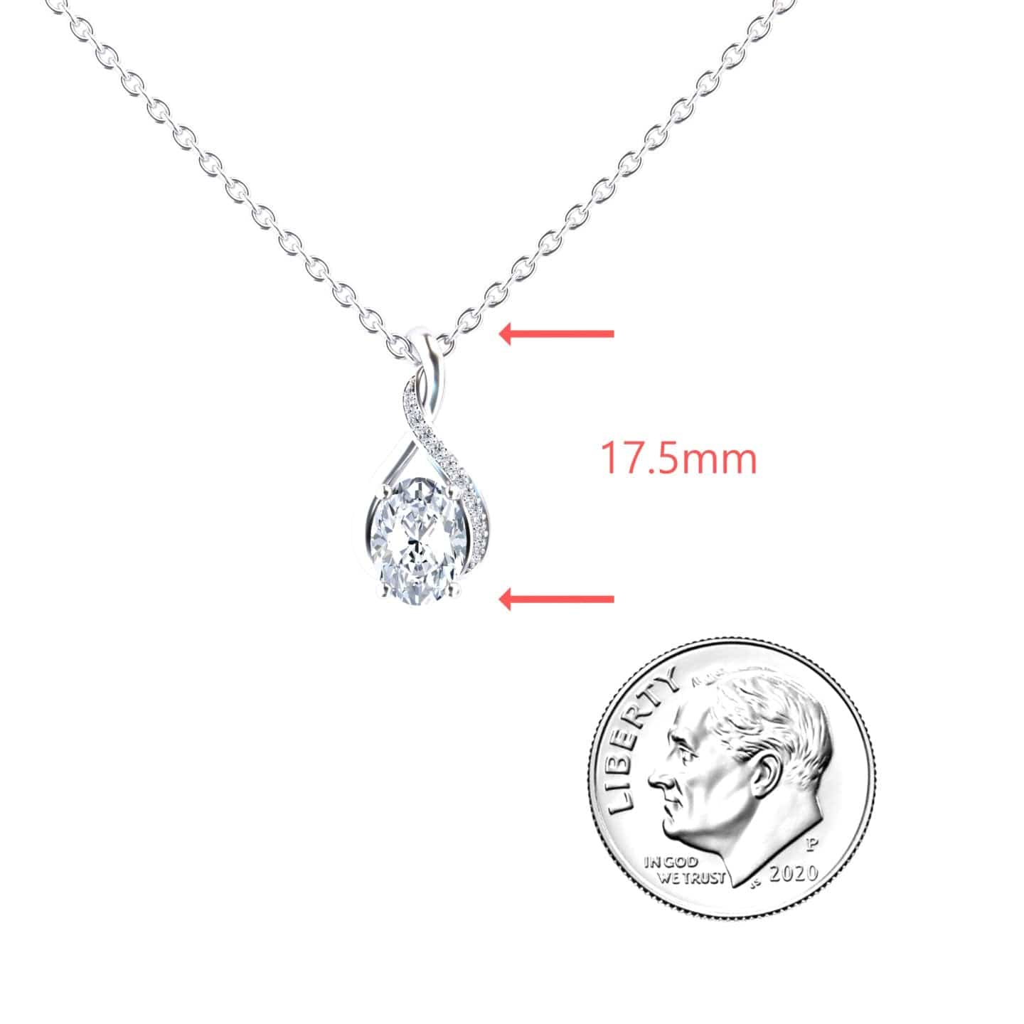 Lab Grown White Diamond Swirl Necklace - Natalia