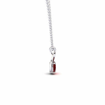 Lab Grown Ruby & Diamond Swirl Necklace - Natalia