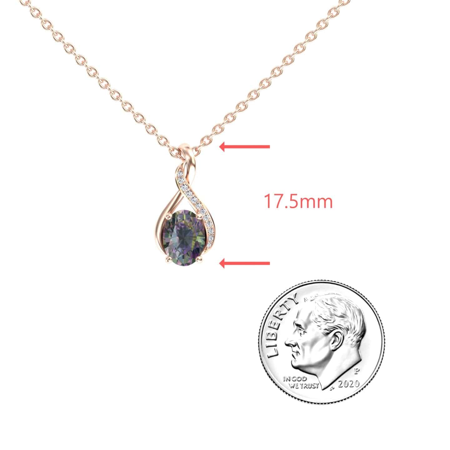 Mystic Green Topaz & Diamond Swirl Necklace - Natalia