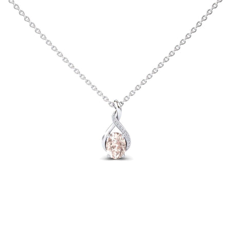 Morganite & Diamond Swirl Necklace - Natalia