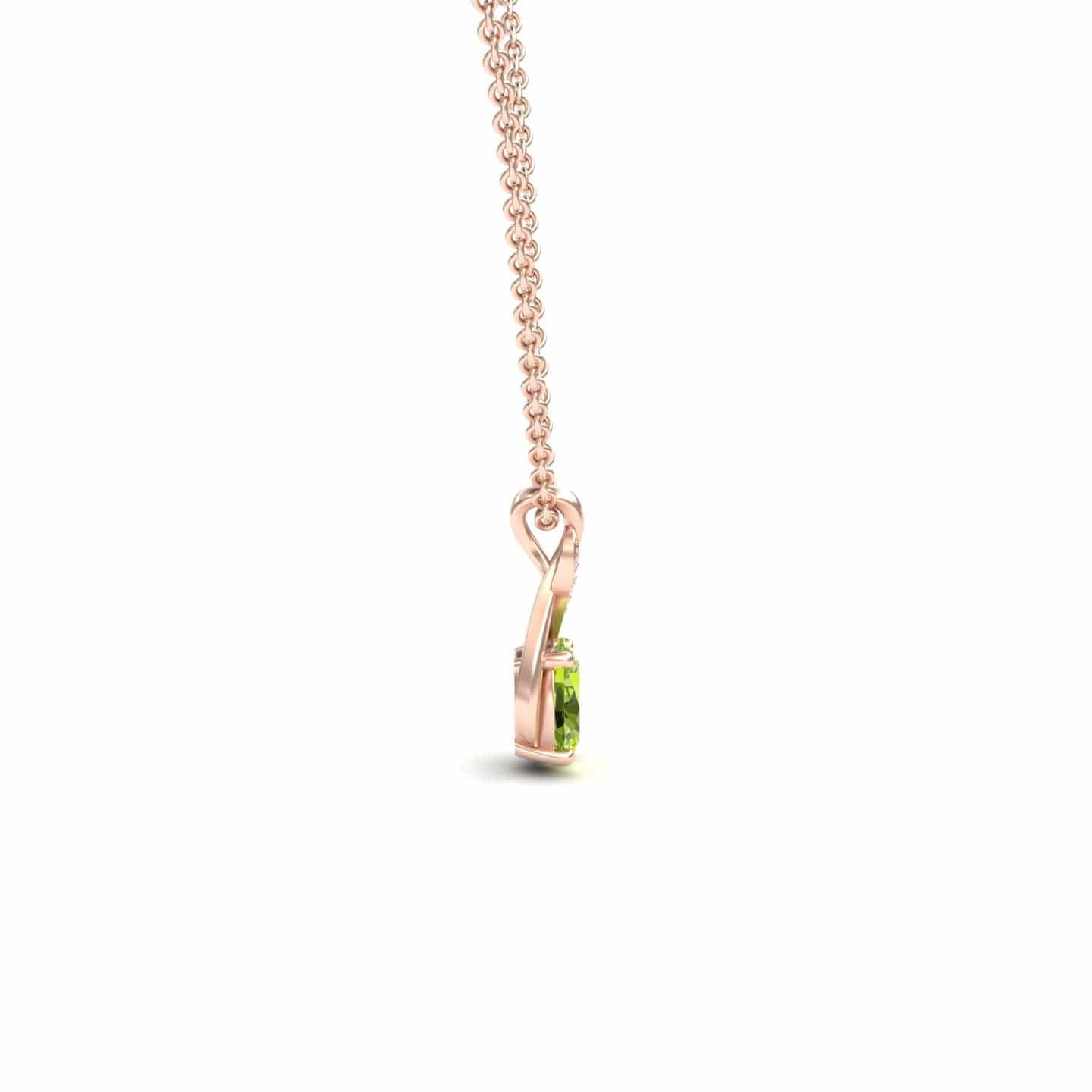 Peridot & Diamond Swirl Necklace - Natalia