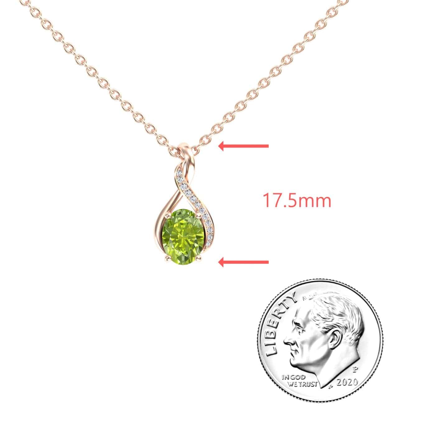 Peridot & Diamond Swirl Necklace - Natalia