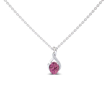Pink Tourmaline & Diamond Swirl Necklace - Natalia