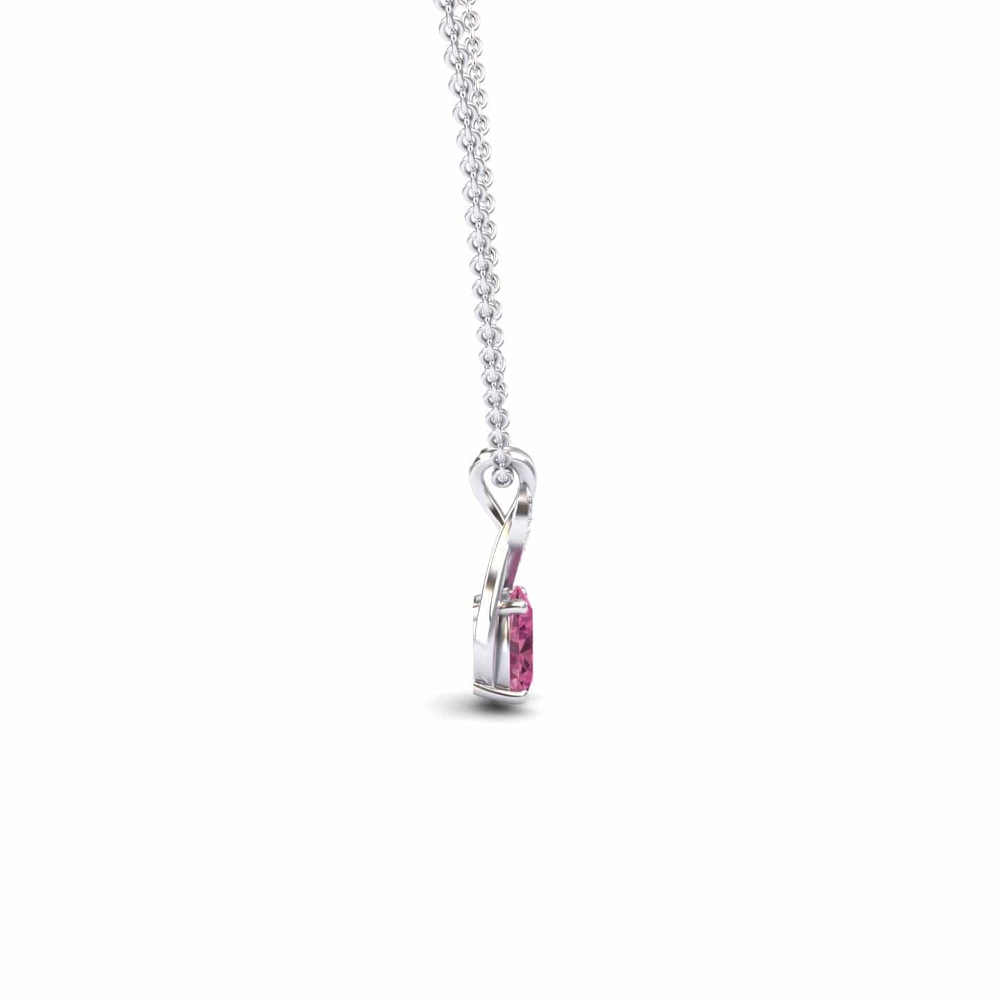 Pink Tourmaline & Diamond Swirl Necklace - Natalia