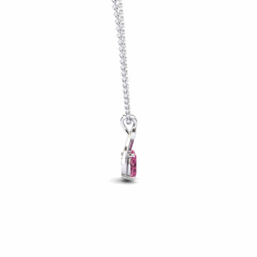 Pink Tourmaline & Diamond Swirl Necklace - Natalia