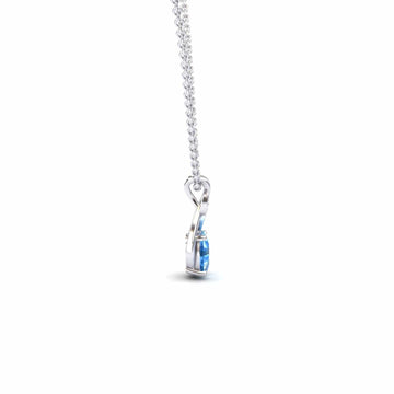 Swiss Blue Topaz & Diamond Swirl Necklace - Natalia