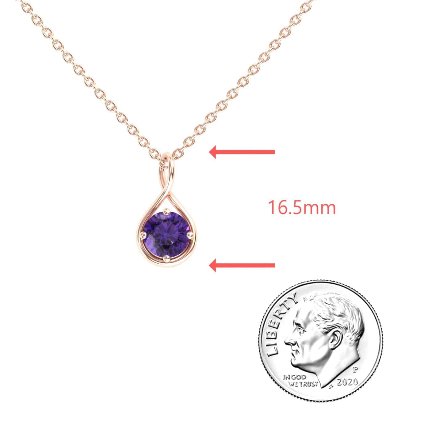 Amethyst Infinity Teardrop Necklace - Paulina