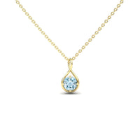 Aquamarine Infinity Teardrop Necklace - Paulina