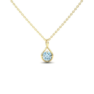 Aquamarine Infinity Teardrop Necklace - Paulina