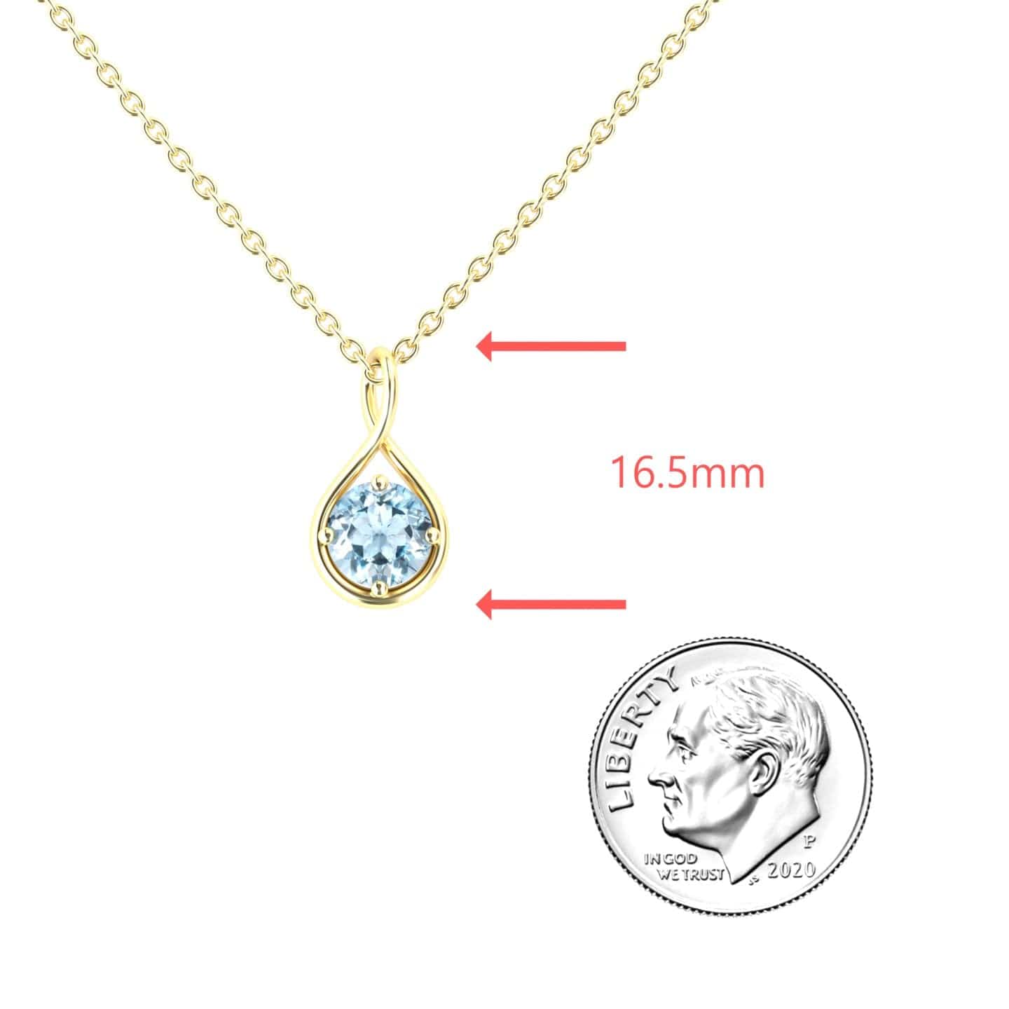 Aquamarine Infinity Teardrop Necklace - Paulina