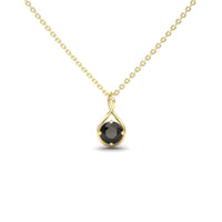 Black Diamond Infinity Teardrop Necklace - Paulina