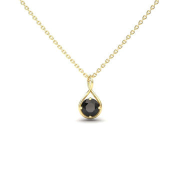 Black Diamond Infinity Teardrop Necklace - Paulina
