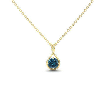 Blue Diamond Infinity Teardrop Necklace - Paulina