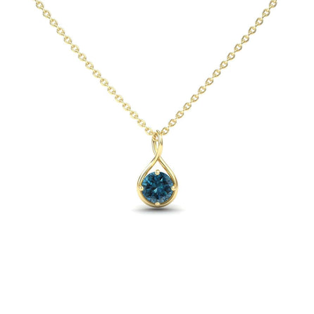 Blue Diamond Infinity Teardrop Necklace - Paulina