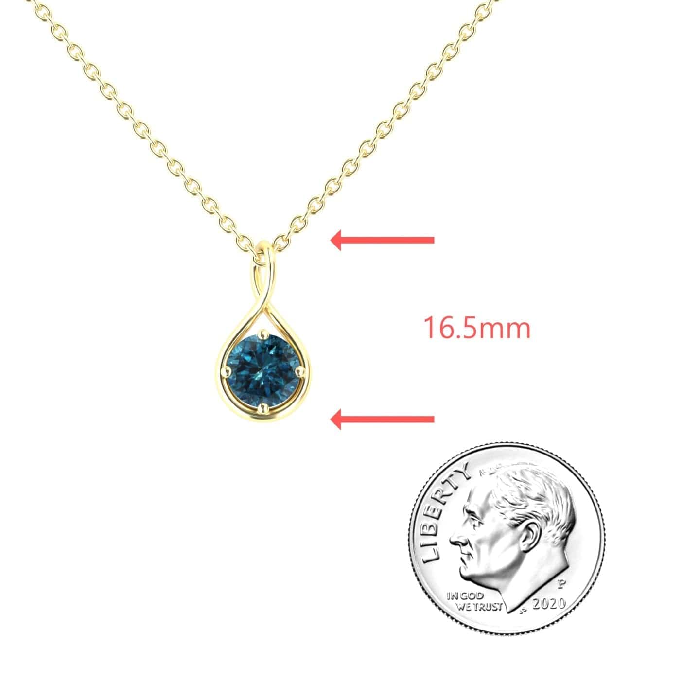 Blue Diamond Infinity Teardrop Necklace - Paulina