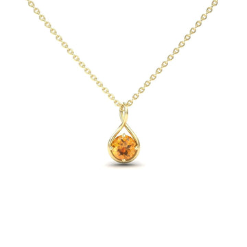 Citrine Infinity Teardrop Necklace - Paulina