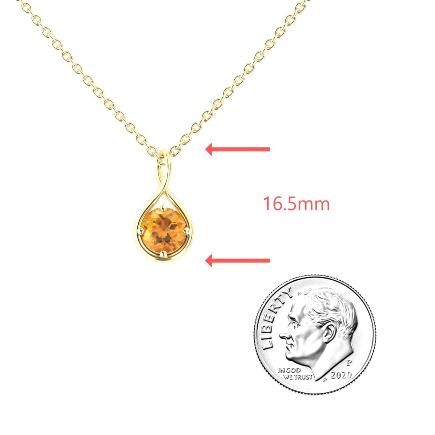 Citrine Infinity Teardrop Necklace - Paulina