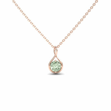 Green Amethyst Infinity Teardrop Necklace - Paulina