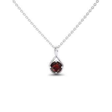 Garnet Infinity Teardrop Necklace - Paulina